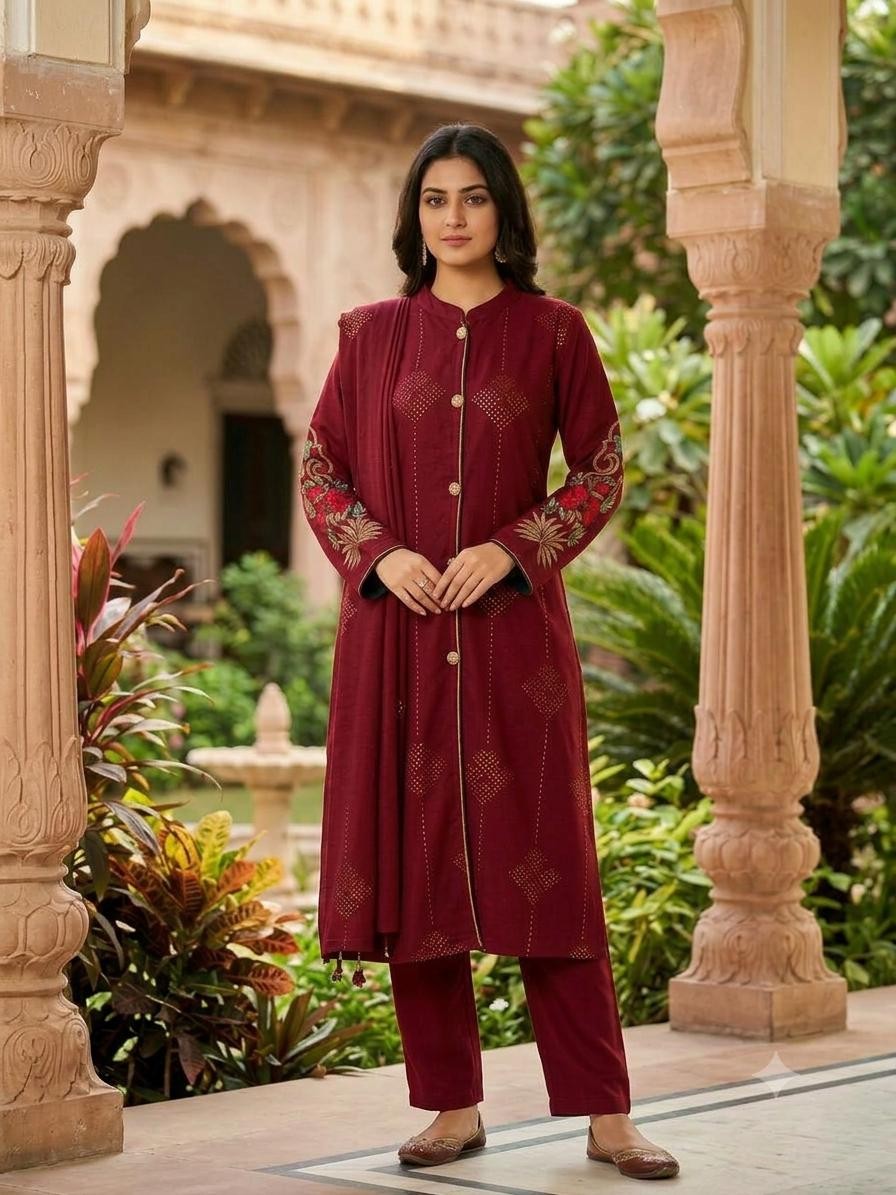 RED KURTA SET
